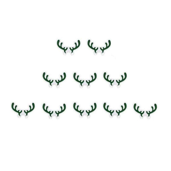 Christmas Decorations Cute Green Antler Wine Glass Sign Flag Moose Hat Cards Party Decorations
