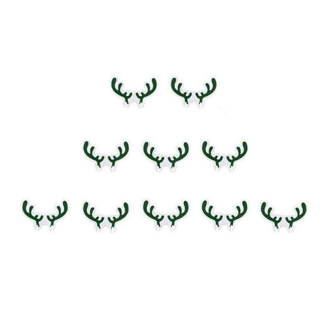 Christmas Decorations Cute Green Antler Wine Glass Sign Flag Moose Hat Cards