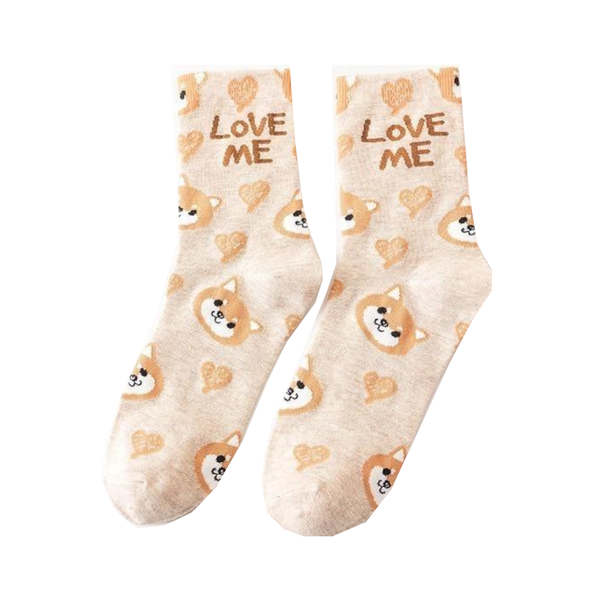 Cute Kawaii Animal Love Me Socks Cartoon Print Design For Women