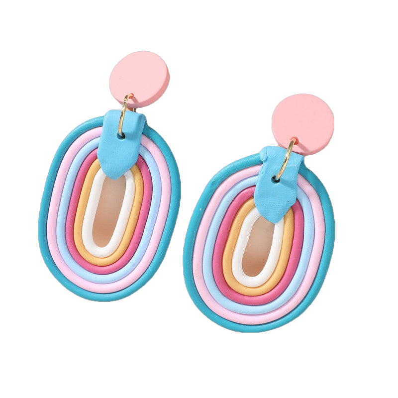 Veile Studios Cute Macaron Rainbow Acrylic Earrings