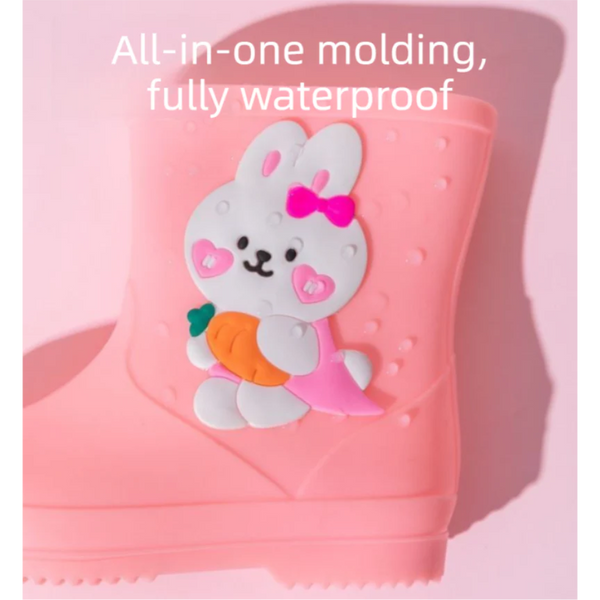 Cute Yellow Duck Kids Rain Boots With Removable Warm Cotton Liner Waterproof Anti Slip Toddler Wellies For Foot Length 18Cm Unisex Kids' Shoes