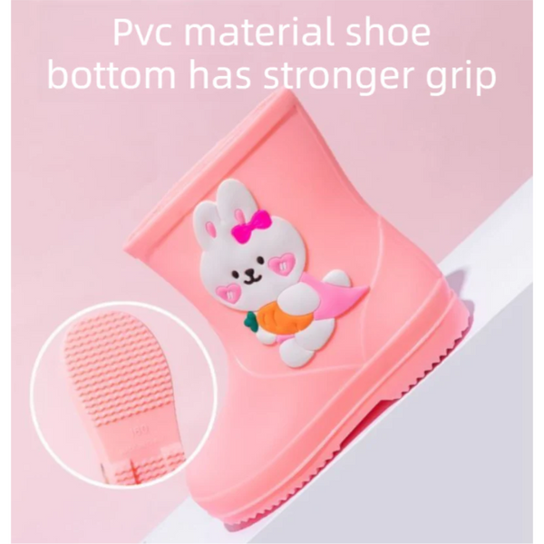 Cute Yellow Duck Kids Rain Boots With Removable Warm Cotton Liner Waterproof Anti Slip Toddler Wellies For Foot Length 18Cm Unisex Kids' Shoes