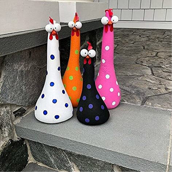 Cute Colourful Chicken Garden Ornaments Yard Decorations Ornaments & Statues