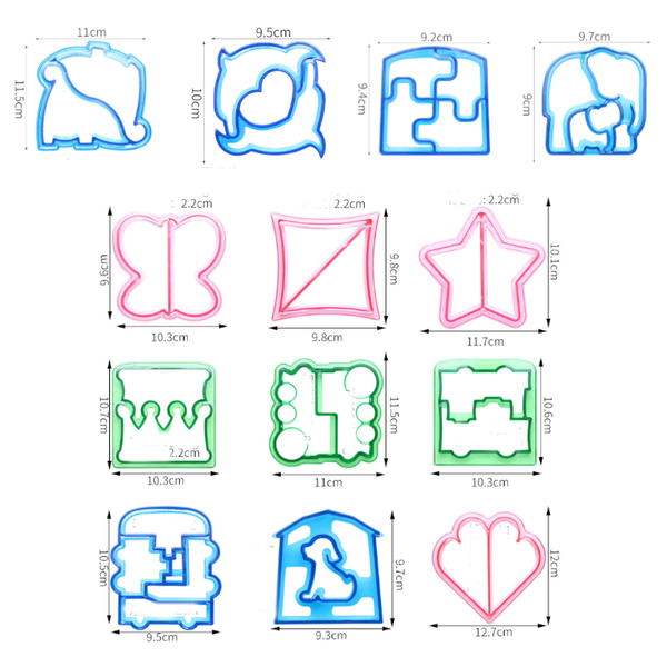 Cute Puzzle Plastic Sandwich Cutters Cookie Cutters