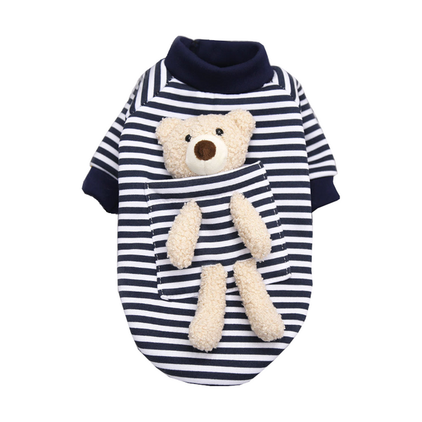 Cute Warm Puppy Small Dog Sweater With Teddy Bear Dog Costumes