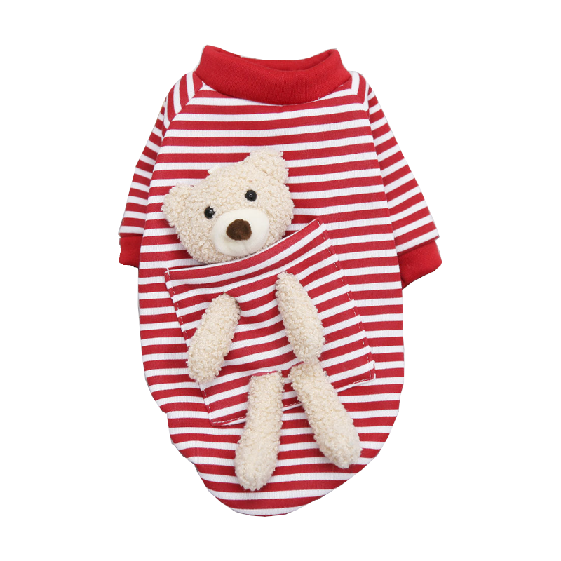 Cute Warm Puppy Small Dog Sweater With Teddy Bear Dog Costumes