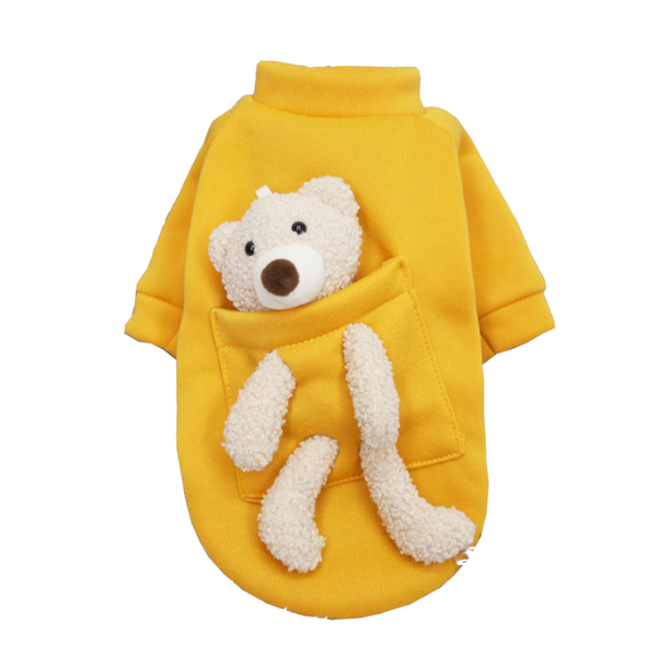 Cute Warm Puppy Small Dog Sweater With Teddy Bear Dog Costumes