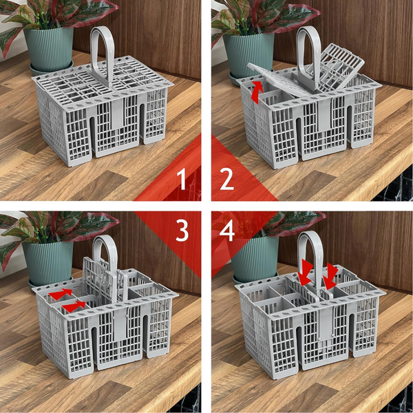 Cutlery Basket Universal For Dishwasher (Removable Handle) 150 Sink Organisers
