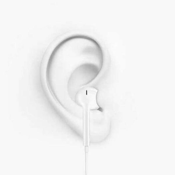 3.5Mm In Ear Headphones With Mic / Volume Control White