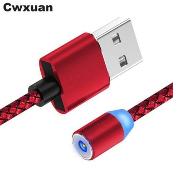 3 In 1 Micro Usb / 8 Pin Type Magnetic Fast Charging Cable Kit Red Cables & Adapters