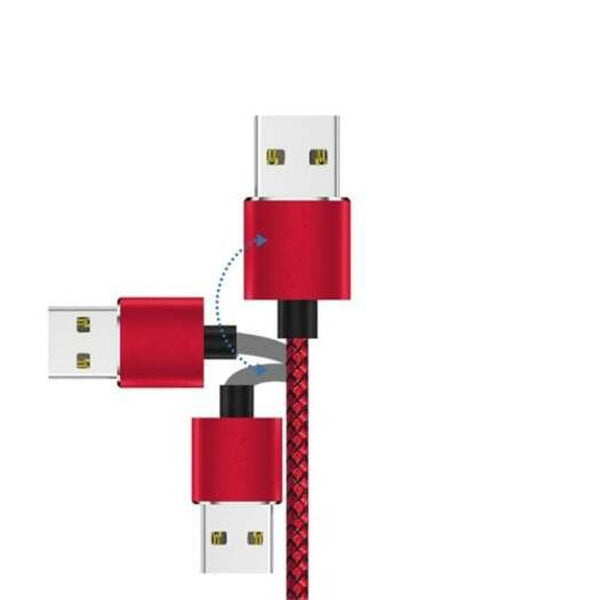 3 In 1 Micro Usb / 8 Pin Type Magnetic Fast Charging Cable Kit Red Cables & Adapters