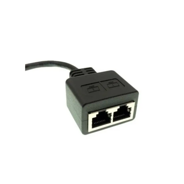 Rj45 1 To 2 Ethernet Network Splitter Extension Adapter Cable Black
