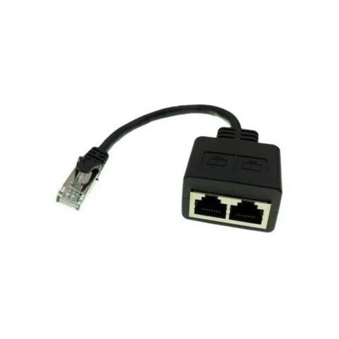 Rj45 1 To 2 Ethernet Network Splitter Extension Adapter Cable Black Ethernet Cables (Rj 45/8P8c)