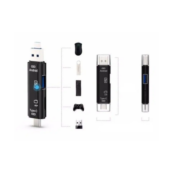 Type / Micro Usb To Hub Adapter Tf Card Reader Black Cables & Adapters