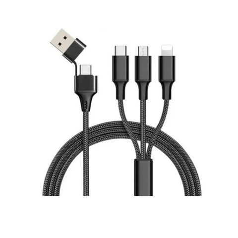Usb To 3 In 1 Charge Cable For Ios 8 Pin Micro Type Port Device Black