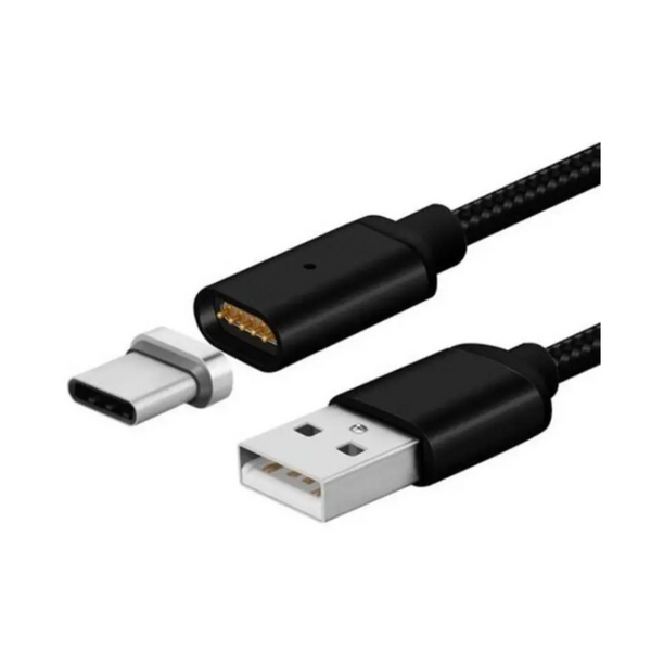 Usb Type Detachable Magnetic Adhesion Braided Data Sync Charging Cable 100Cm Black