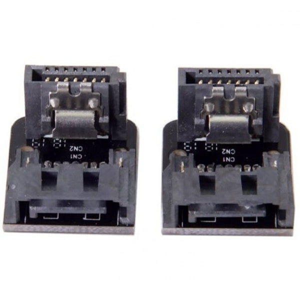 Sa 017 Sata Pin Female To Male Angled Adapter Mainboard For Desktops Ssd Hdd 2Pcs Black