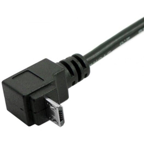 U2 205 0.3M Micro Usb 90 Degree Angled Data Cable Black
