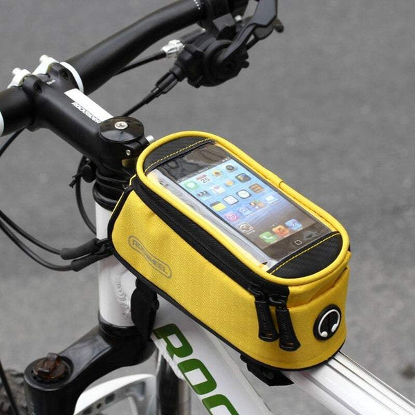 Bike Phone Holders Cycling Bicycle Front Top Tube Frame Bag Transparent Pouch Audio Extension Line
