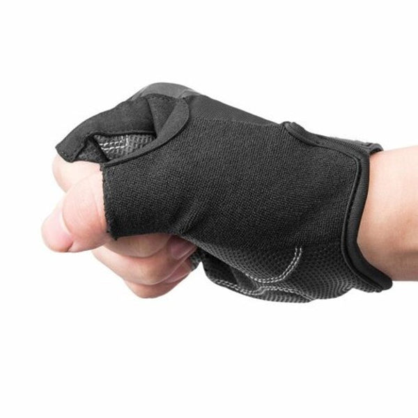 Cycling Bike Half Short Finger Shockproof Breathable Men Women Equipment Black Xxl Gloves