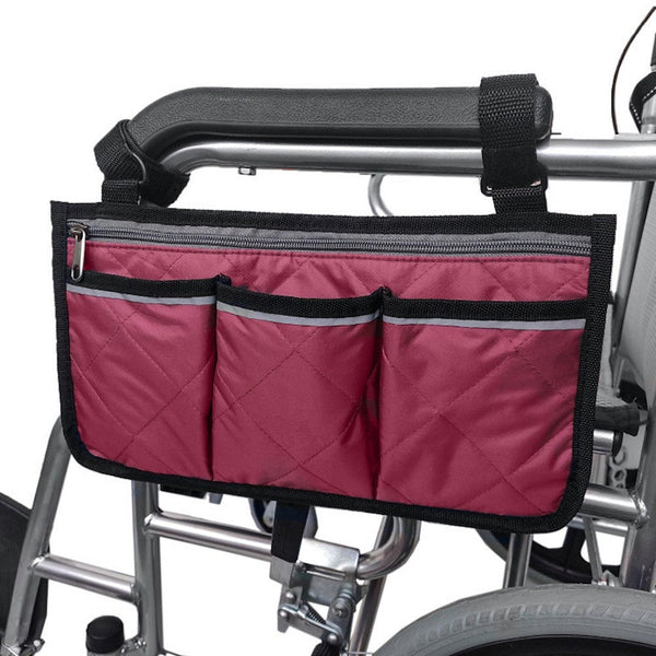 Pram Organisers & Nets Cycling Walker Bag Rollator Organizer Pockets Wheelchair Scooter Stroller Side Storage
