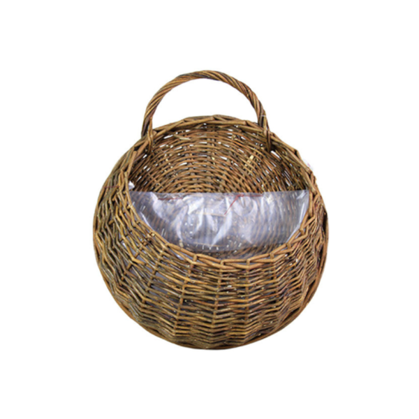 1 Set Flower Basket Handmade Weaving Multi Function Rattan Wall Fence Hanging Pot Plants Holder For Garden Beige L Planters & Vases