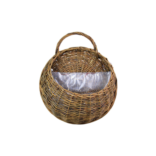 1 Set Flower Basket Handmade Weaving Multi Function Rattan Wall Fence Hanging Pot Plants Holder For Garden Beige L Planters & Vases