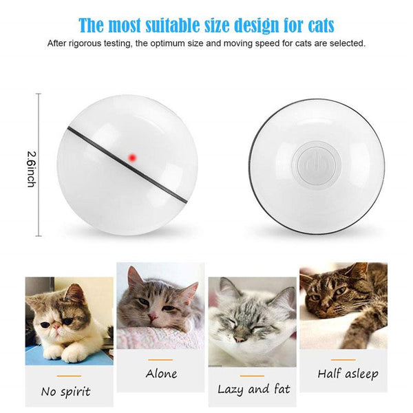Smart Interactive Pet Ball Automatic Rolling Usb Rechargeable Led Light Toy Cat Toys