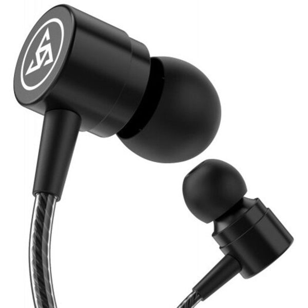 D1 Metal In Ear Headphones Line Control With Wheat Tuning Earphones Universal Mobile Phone Headset Black