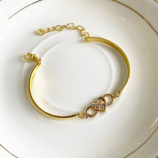Veile Studios Infinity Heart Bracelet Bangle Crystal Love Forever Symbol Charm Bracelets