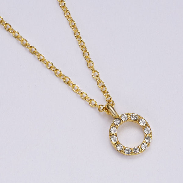 Veile Studios Paper Card Inlaid Diamond Hollow Circular Pendant With Collarbone Chain Necklace Necklaces & Pendants