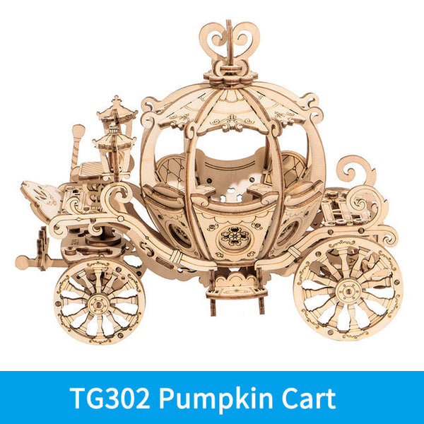 Puzzles Robotime Pumpkin Cart Model 3D Wooden Puzzle Games Assembly Toys For Children