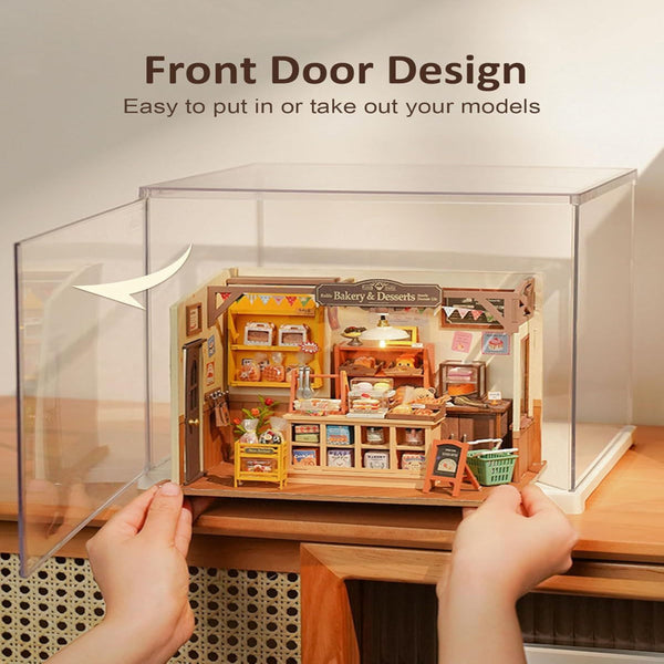Robotime Dg Series Dust Proof Cover For Miniature House Building Sets Display Case Doll Houses