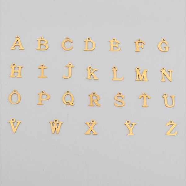 Veile Studios And American 26 English Letter Necklace Stainless Steel Clip Chain Imitation Pearl Pendant For Women Men Necklaces & Pendants