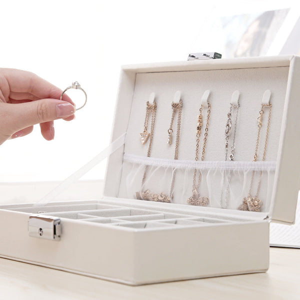 Veile Studios Faux Leather Locking Single Layer Jewellery Storage Box Jewellery Boxes