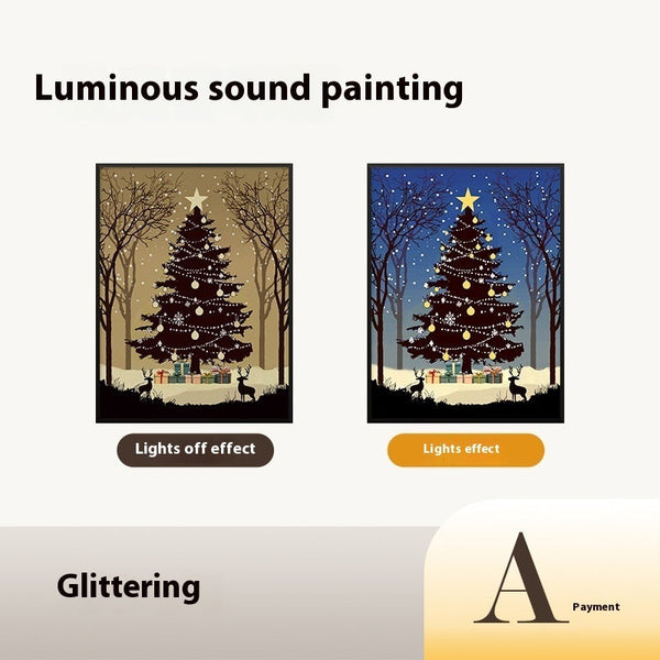 Luminous Christmas Tree Painting Bluetooth Ornaments Decor Seasonal Decorations