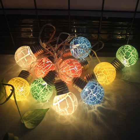 Led Cracked Bulbs Party Lights String Decorations