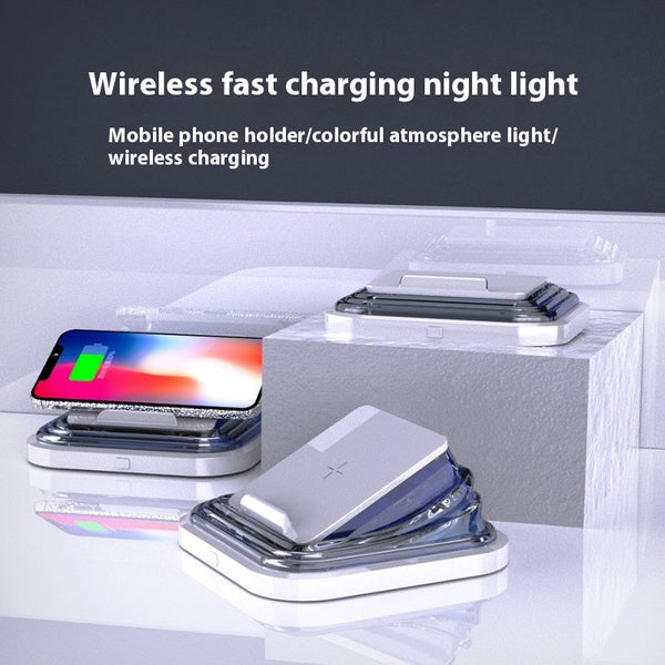 Smart Wireless Charger With Seven Colour Ambience Light For Mobile Accessories Chargers & Cradles