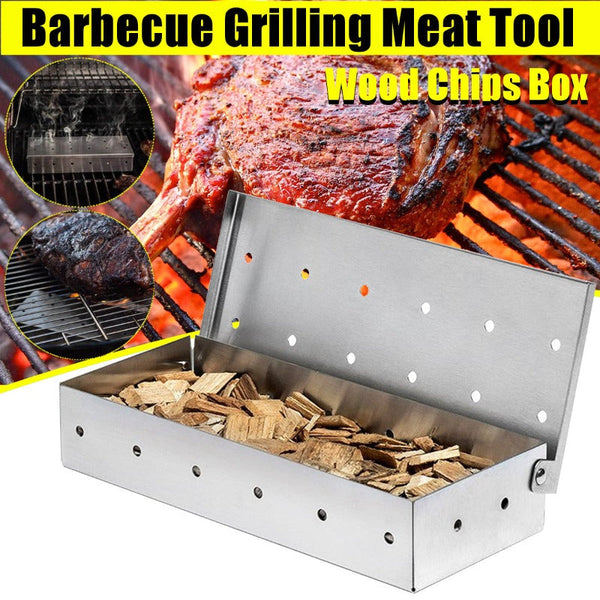 8.8 Inch Stainless Steel Wood Chips Box Outdoor Camping Traveling Bbq Accessories Barbecue Accessories