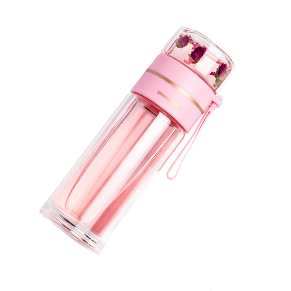 Glass Water Bottle With Tea Infuser Filter Separation Double Wall Leakproof Tea Infusers