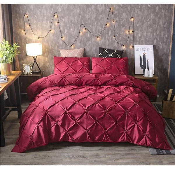 Luxury Duvet Cover Set Pinch Pleat 2 / 3Pcs Quilt Quilt Covers