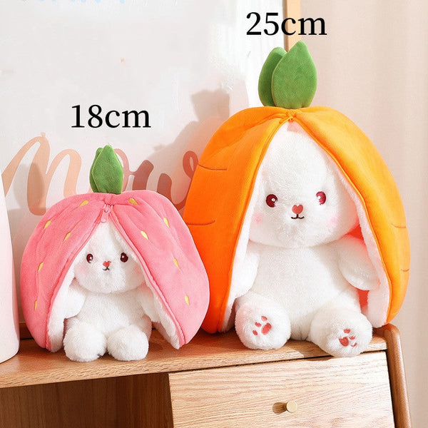 Bundle1 Mix Colour Fruit Transfigured Bunny Plush Toy Cute Carrot Strawberry Turn Into Mix Colour Soft Toys