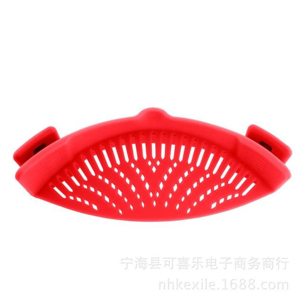 Silicone Saucepan Strainer Clip Liquid Draining Kitchen Utensil Colanders Strainers & Sifters