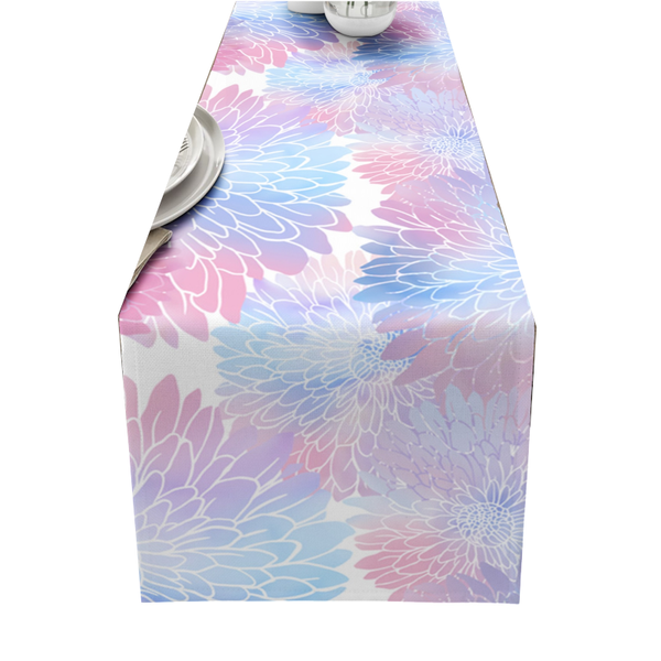 Dahlia Flower Print Table Runner Simple Home Party Dining Decor Tablecloth Table Runners