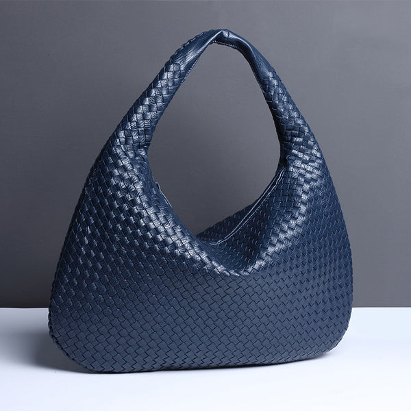 Elegant Woven Pu Leather Hobo Bag Stylish Large Capacity Shoulder Handbag For Women Women's Bags & Handbags