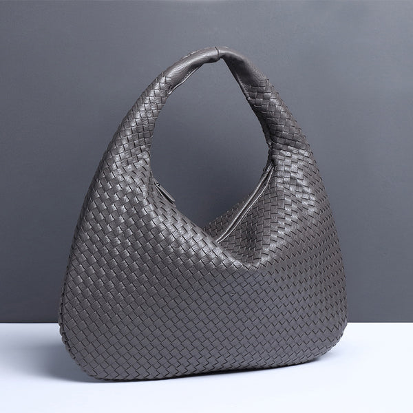 Elegant Woven Pu Leather Hobo Bag Stylish Large Capacity Shoulder Handbag For Women Women's Bags & Handbags