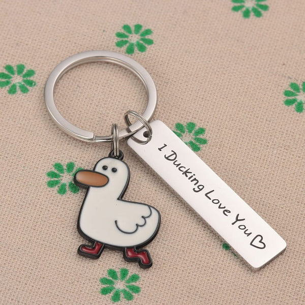 Handbag Accessories Funny Lover Gift You Cute Duck Pun Keychain Couples Gifts Valentine