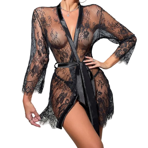 Lingerie Temptation Thin Lace Nightgown Home Wear Sleepwear