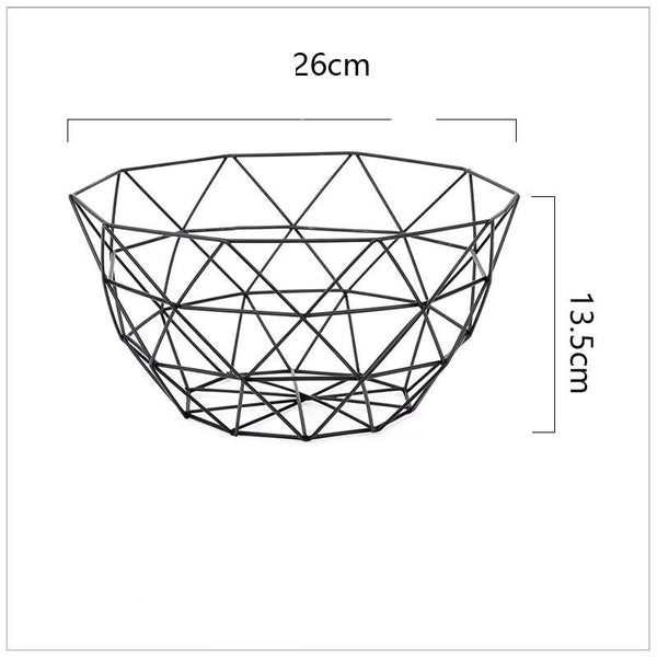 Creative Geometric Metal Fruit Basket Storage Bowl Racks & Holders