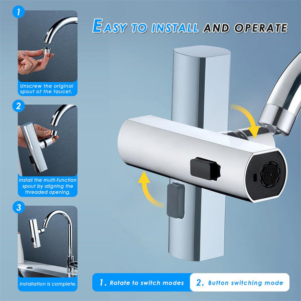 Kitchen Faucet Waterfall Outlet Splash Proof Universal Rotating Bubbler Multifunctional Nozzle Extension Gadgets